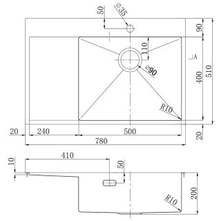 Кухонная мойка Lemark Kezadra 780P 9938154 светлое золото